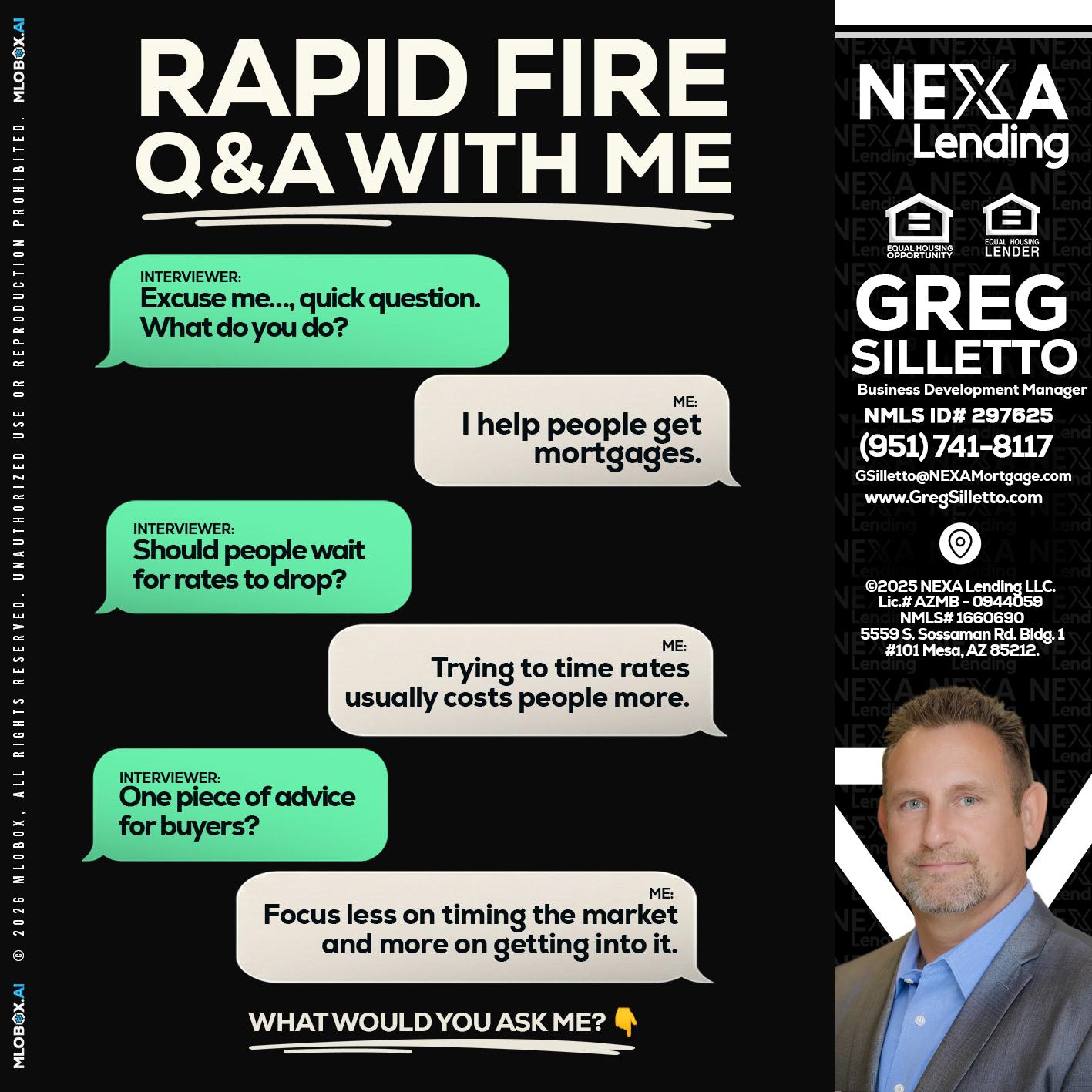 RAPID FIRE Q&A - Greg Silletto -Business Development Manager