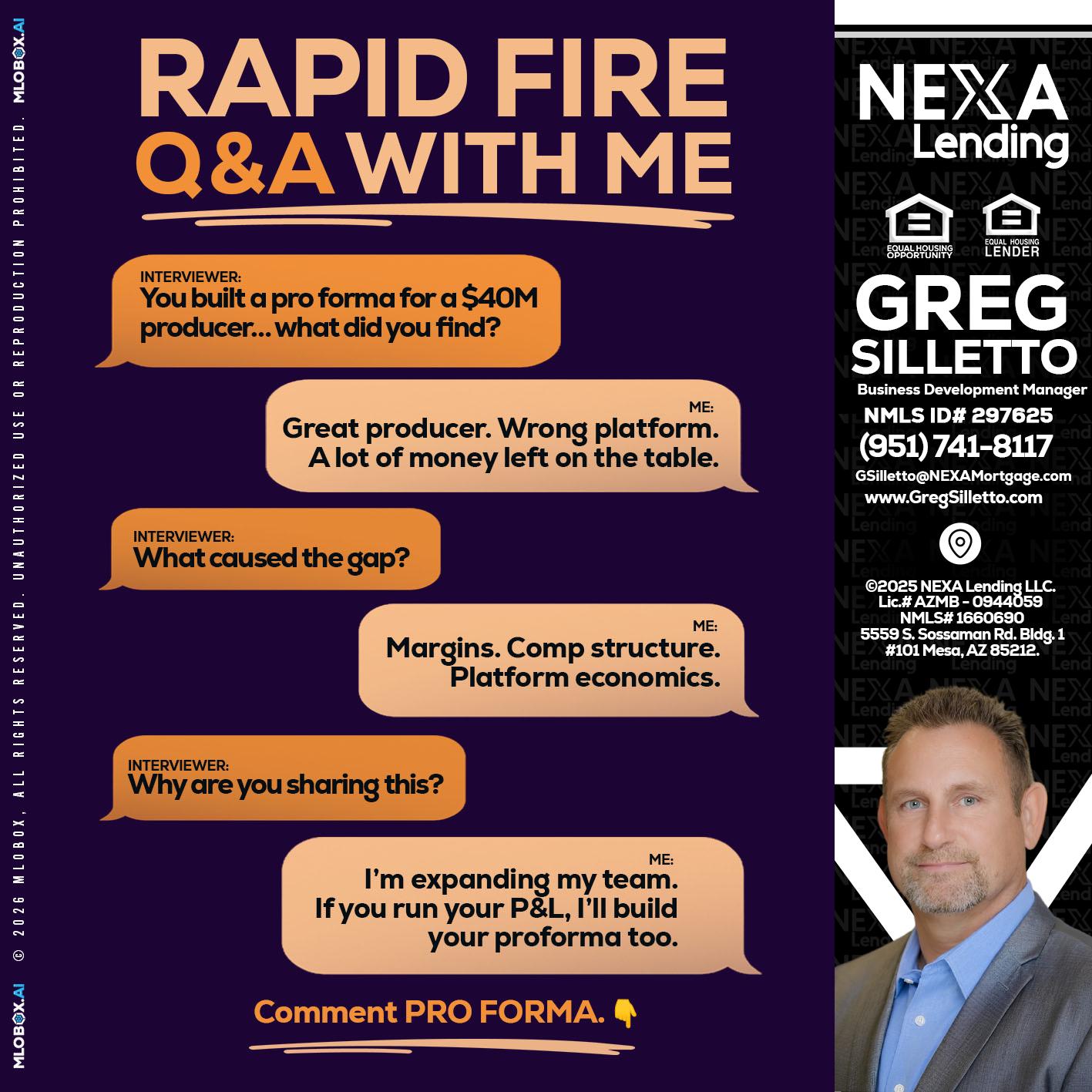RAPID FIRE - Greg Silletto -Business Development Manager