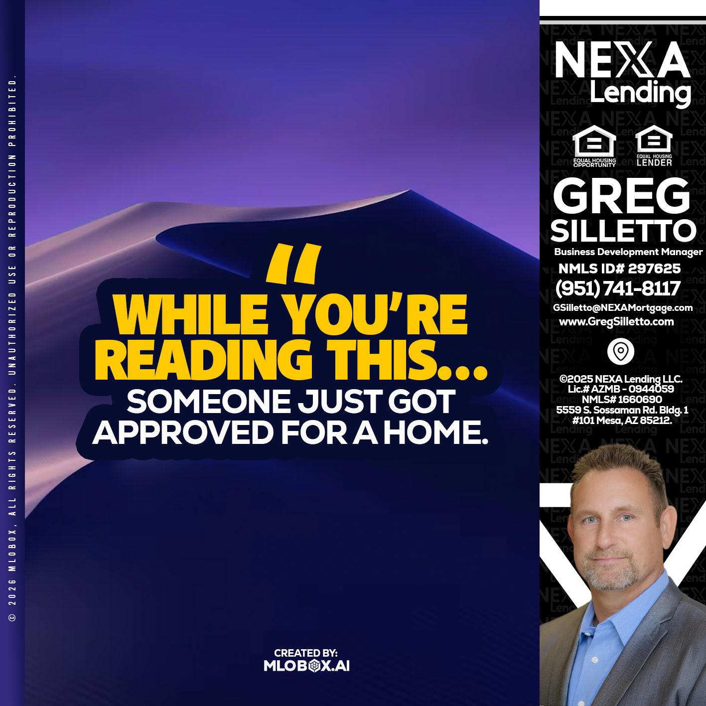 WHILE YOU - Greg Silletto -Business Development Manager
