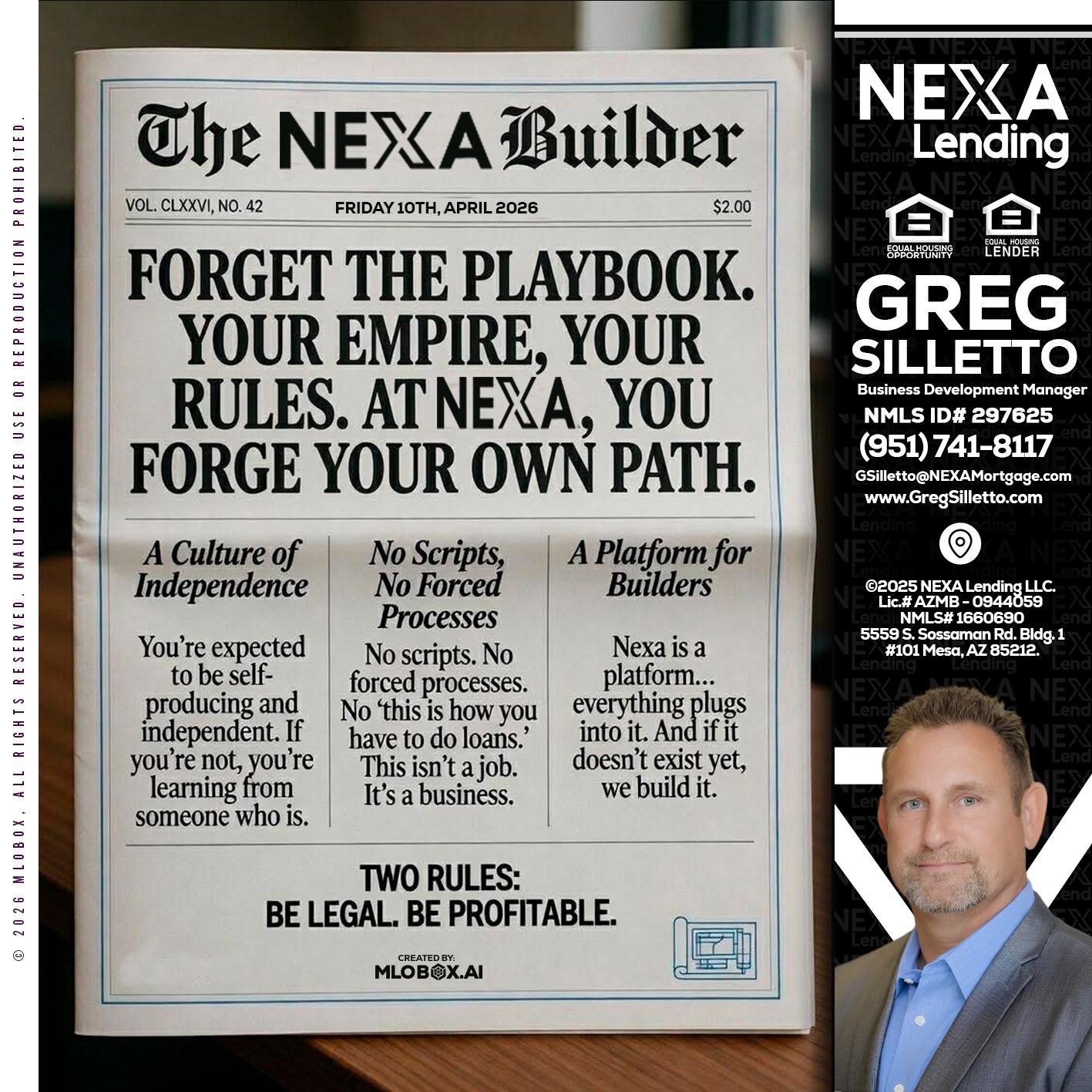 THE NEXA BUILDER - Greg Silletto -Business Development Manager