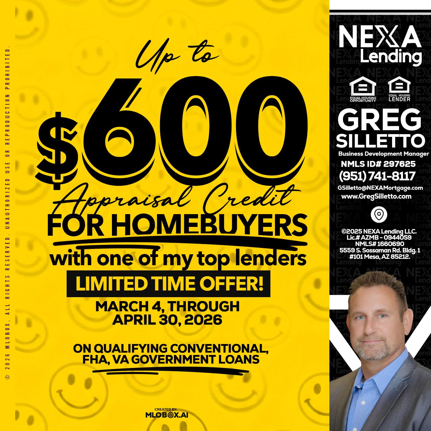 UP TO 600 - Greg Silletto -Business Development Manager