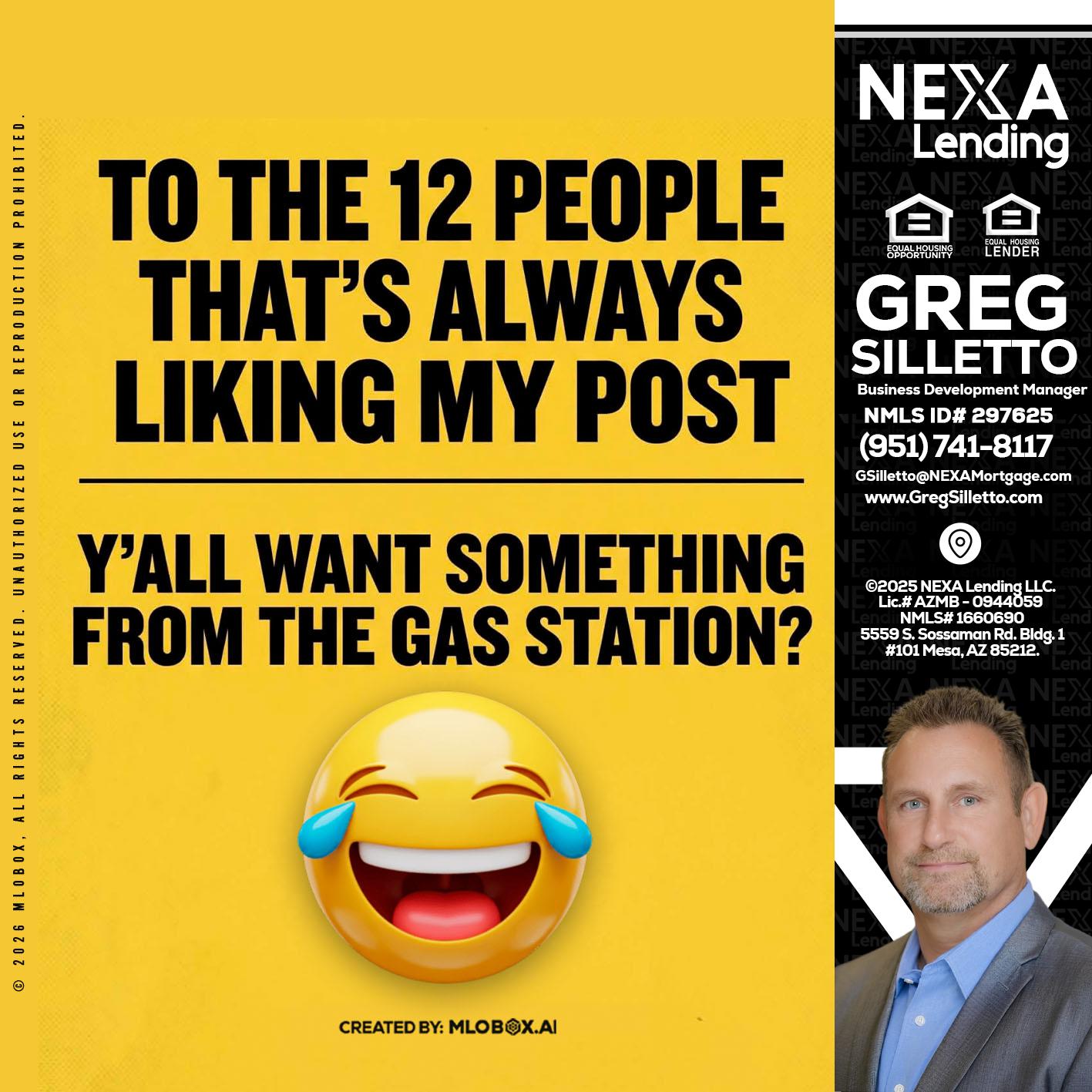 TO THE 12 PEOPLE - Greg Silletto -Business Development Manager