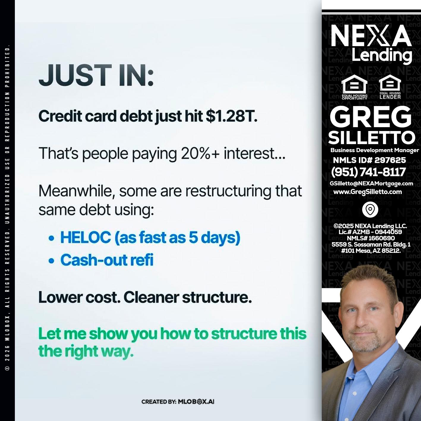 JUST IN - Greg Silletto -Business Development Manager