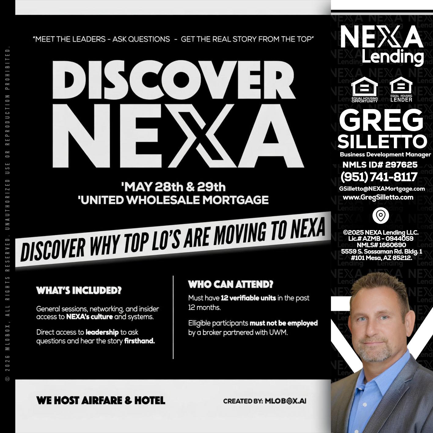 DISCOVER NEXA - Greg Silletto -Business Development Manager