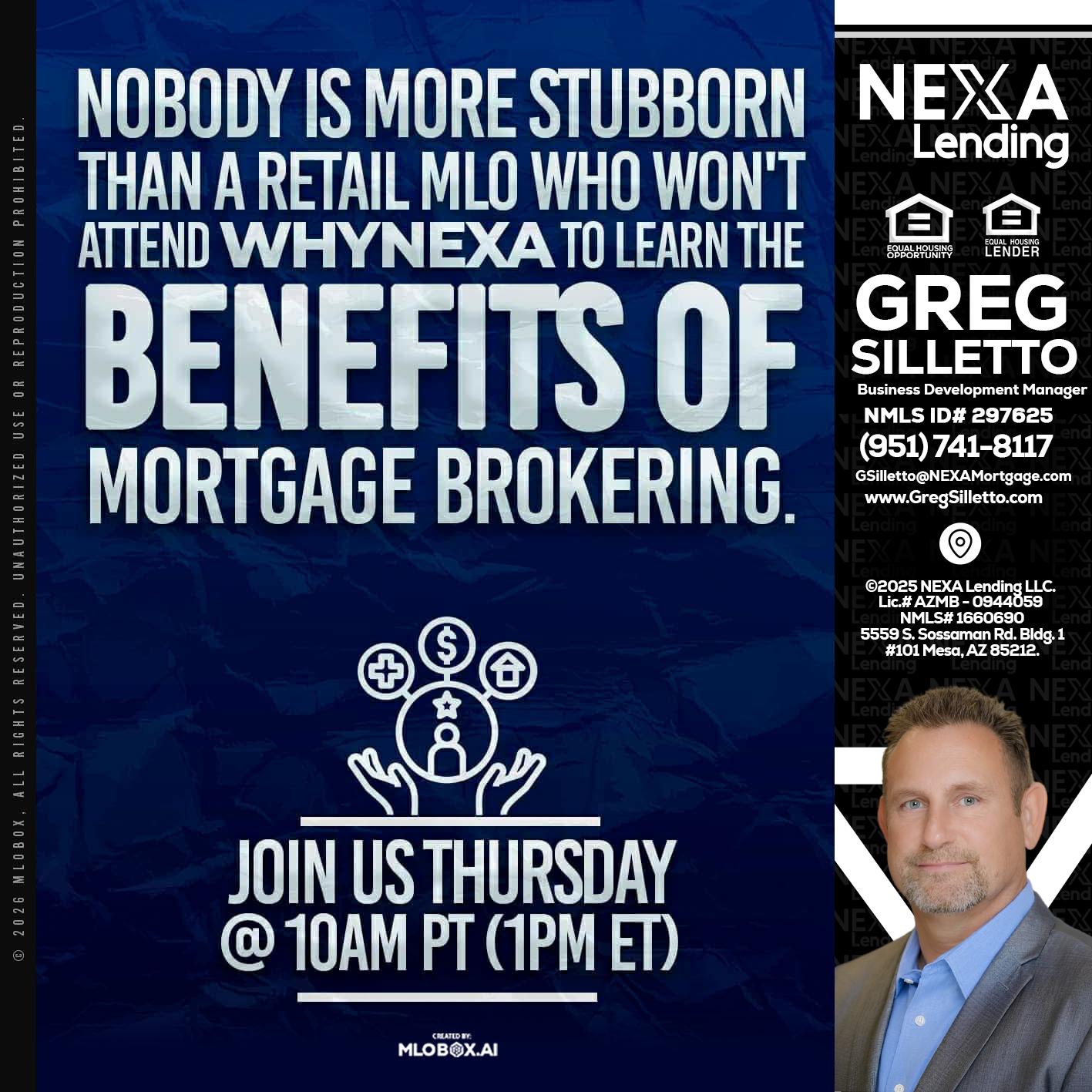 NOBODY IS MORE - Greg Silletto -Business Development Manager