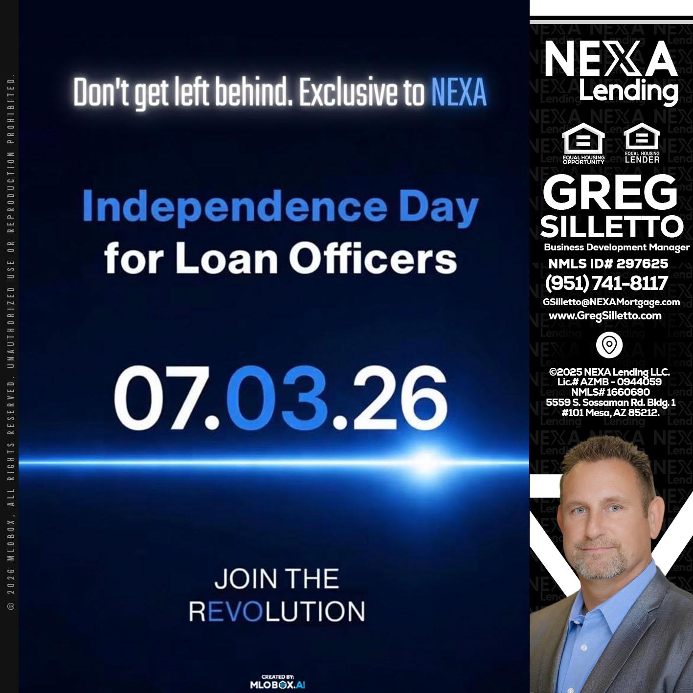 INDEPENDENCE DAY - Greg Silletto -Business Development Manager