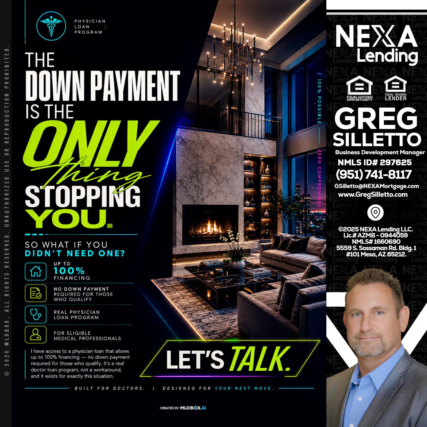 THE DOWN PAYMENT - Greg Silletto -Business Development Manager