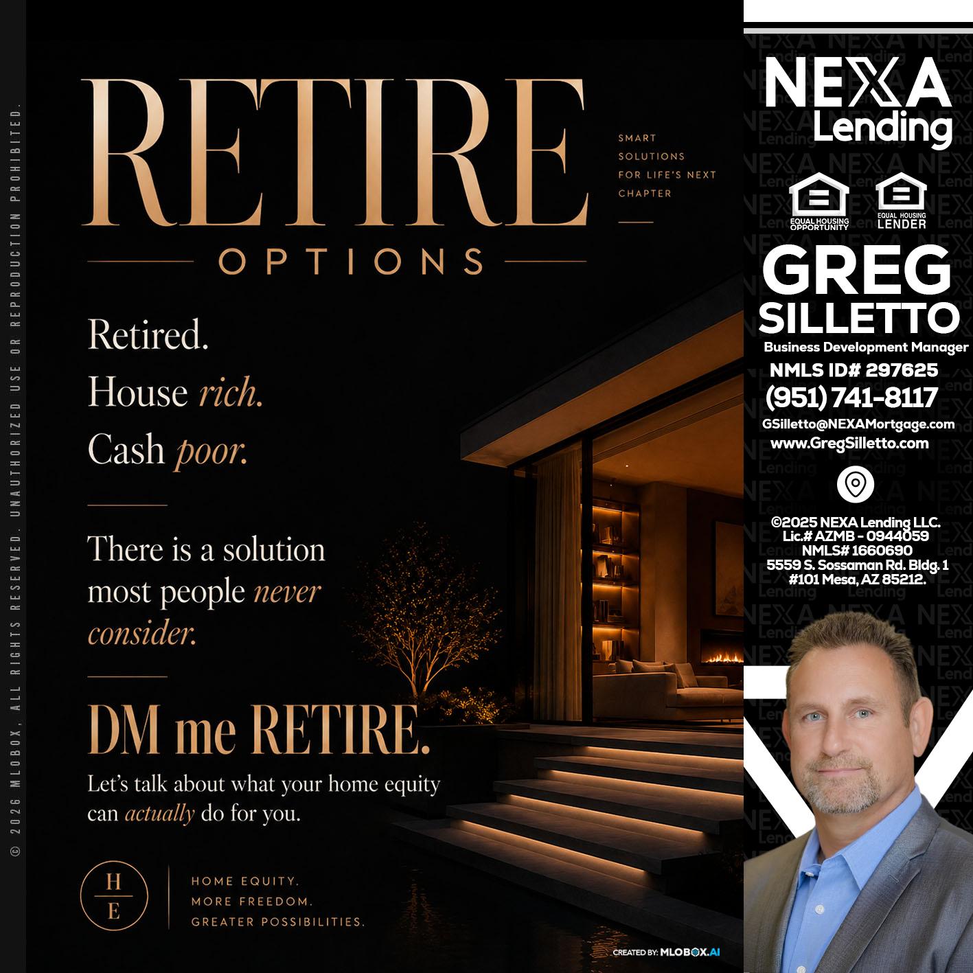 RETIRE LOANS - Greg Silletto -Business Development Manager