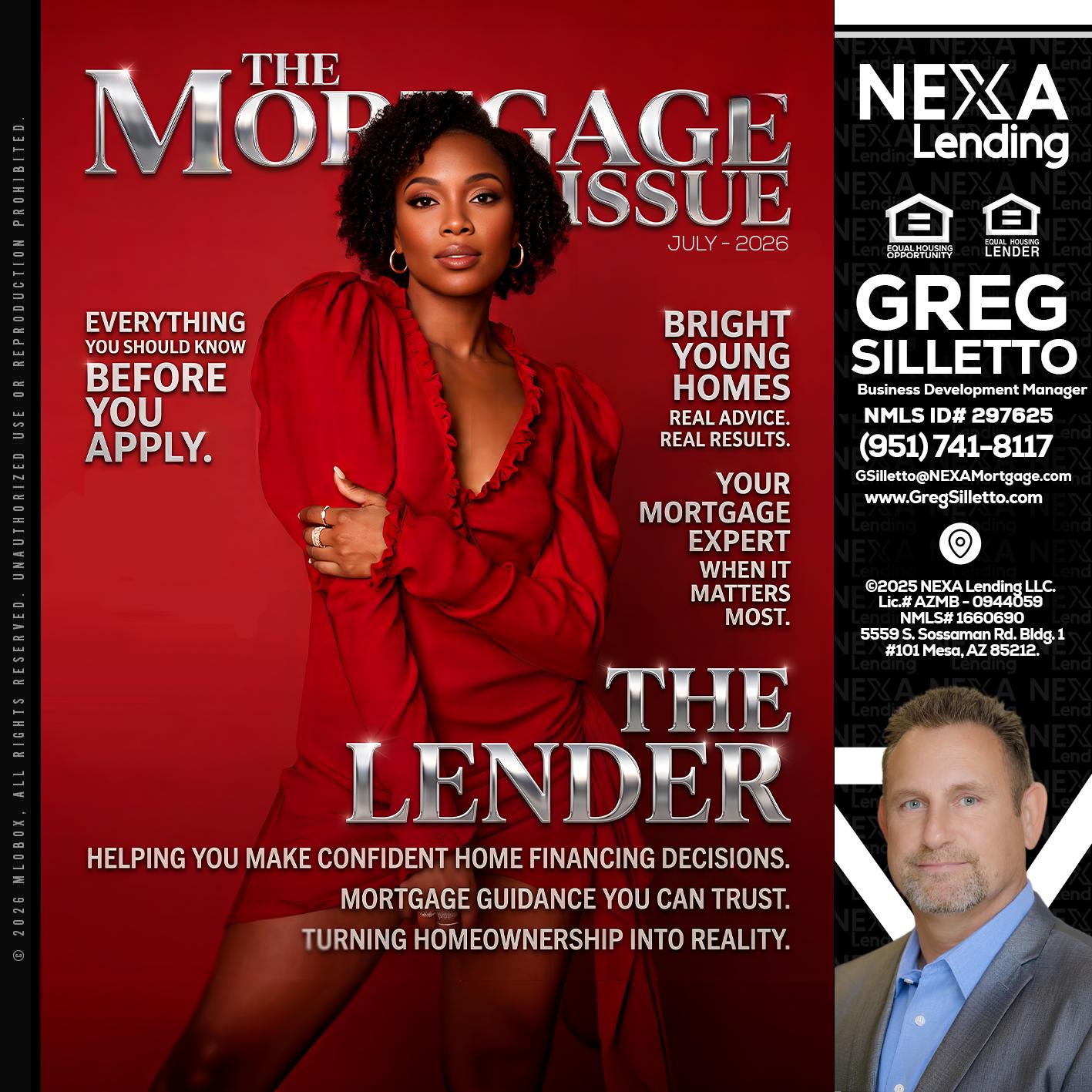 THE MORTGAGE ISSUE JULY - Greg Silletto -Business Development Manager