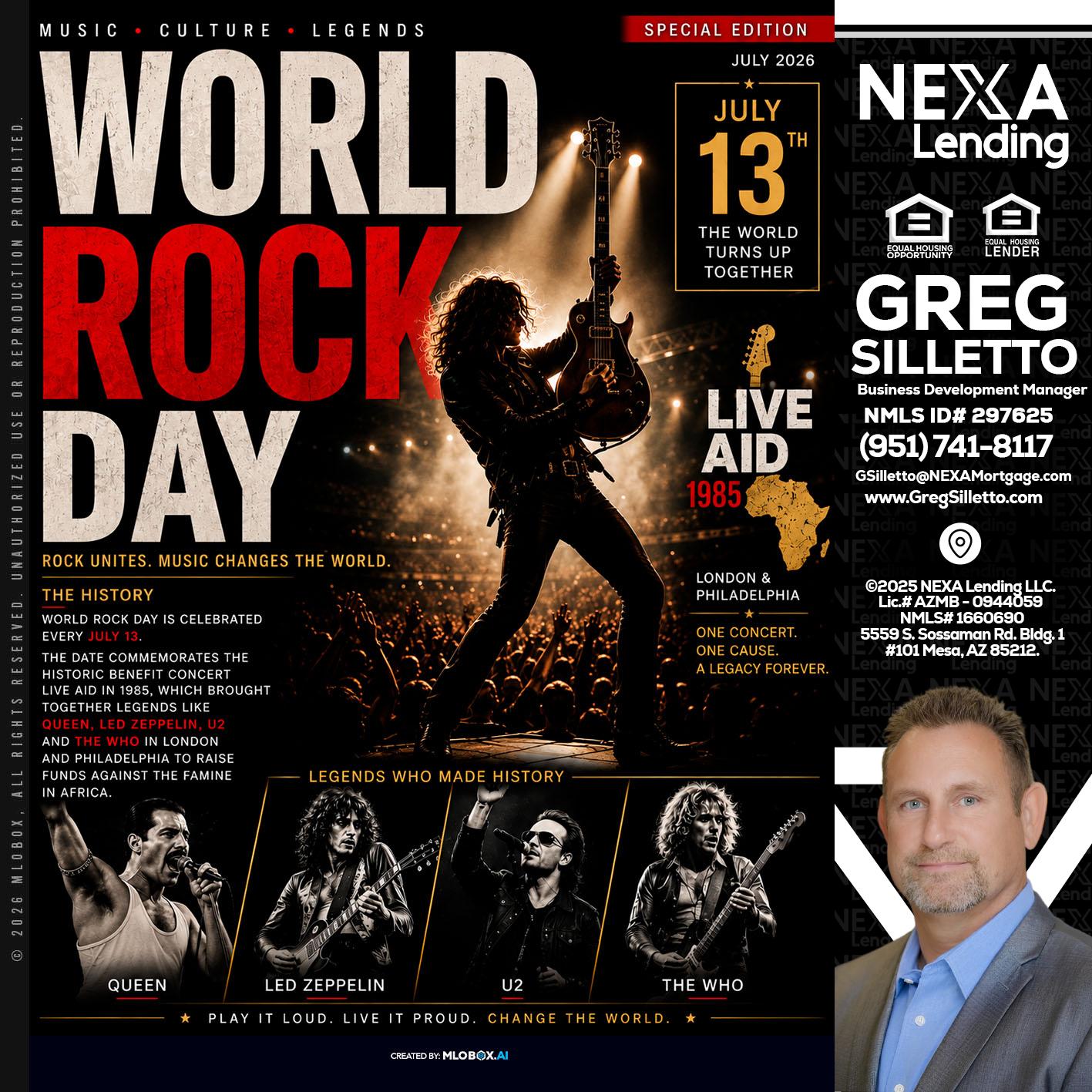 WORLD ROCK MUSIC DAY - Greg Silletto -Business Development Manager