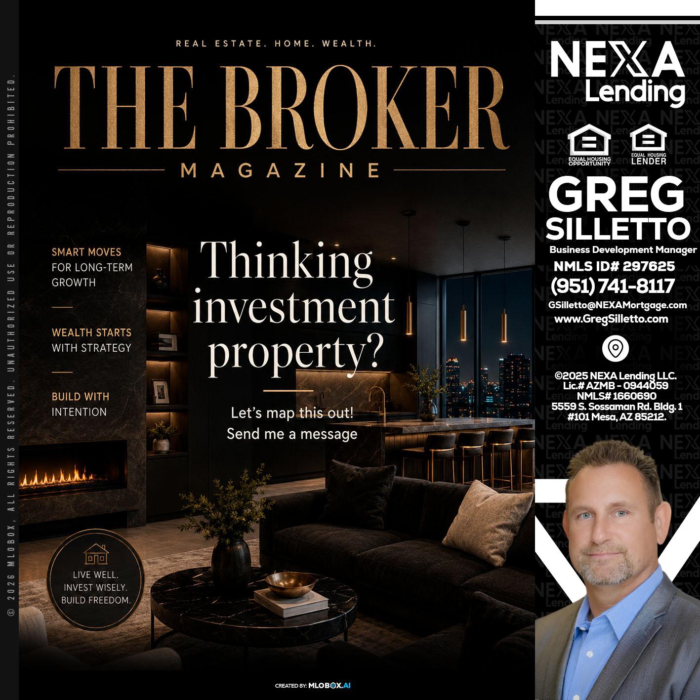 THE BROKER - Greg Silletto -Business Development Manager