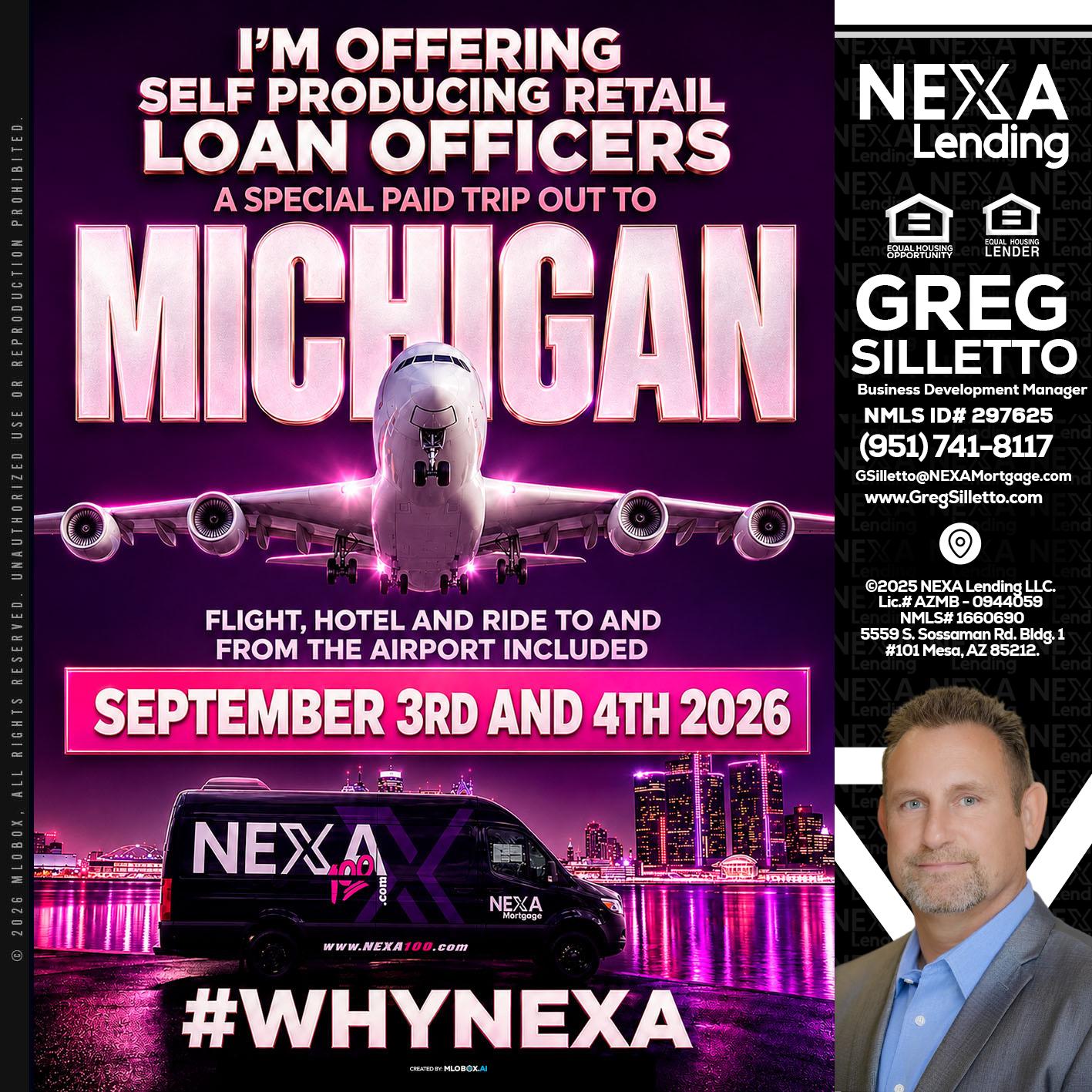 MICHIGAN TRIP - Greg Silletto -Business Development Manager