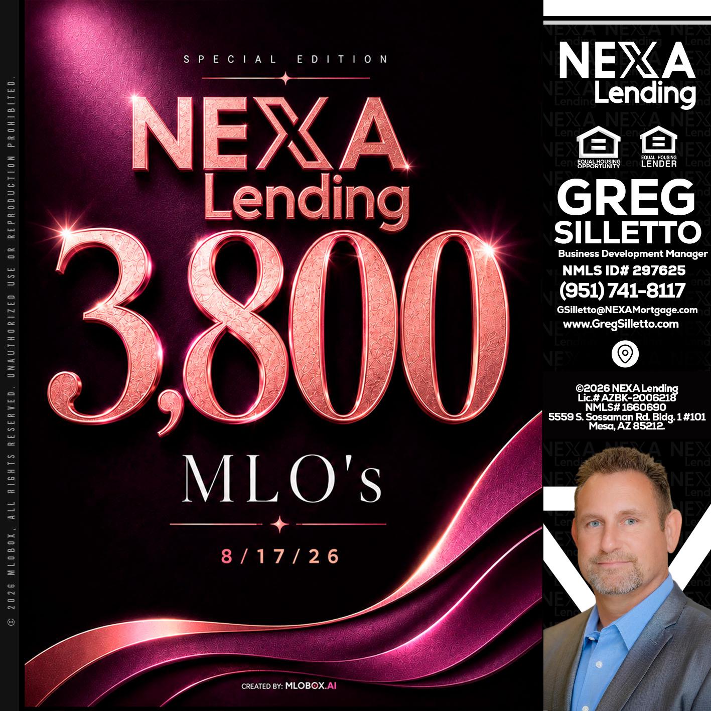 3800 MLOs - Greg Silletto -Business Development Manager