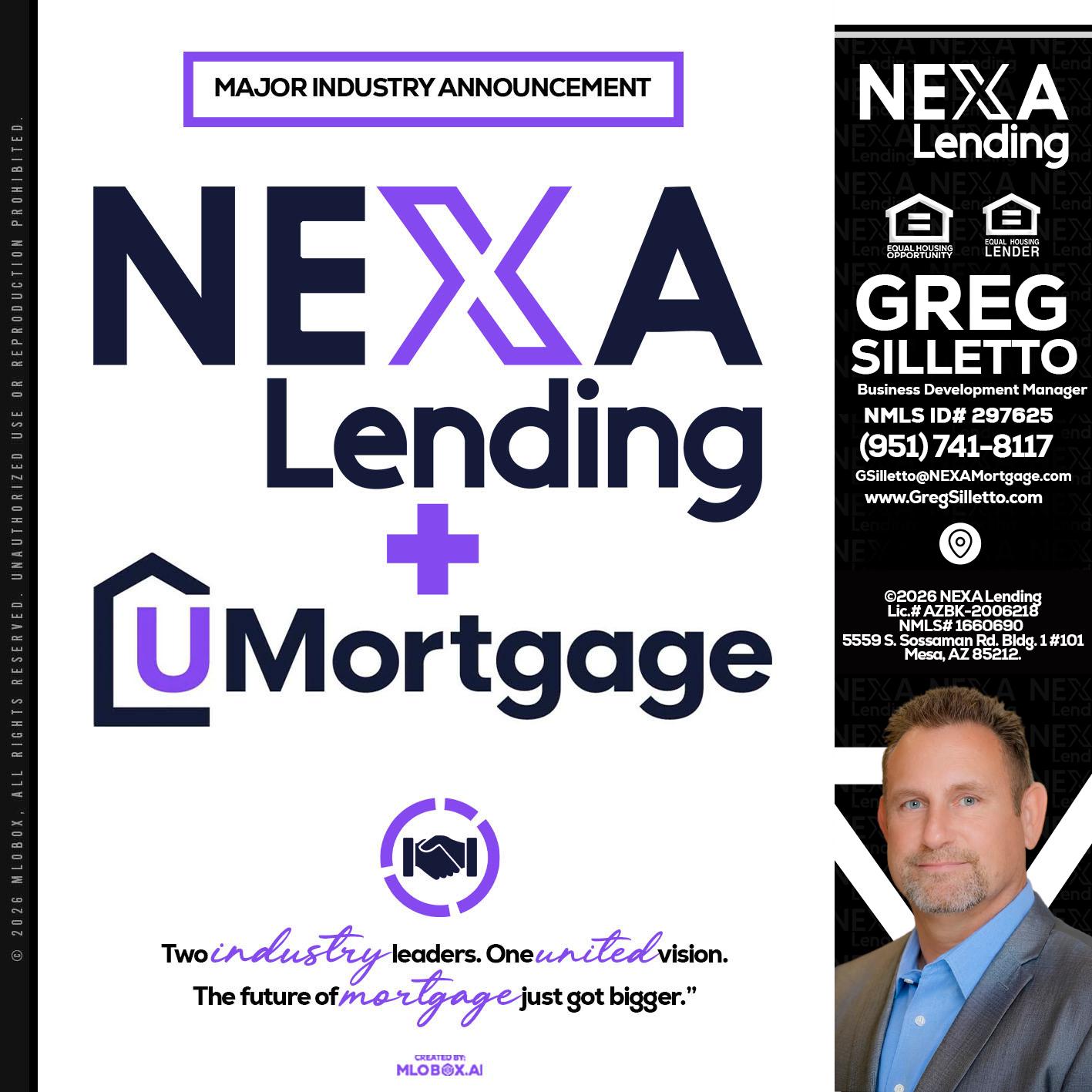 NEXA LENDING U MORTGAGE - Greg Silletto -Business Development Manager