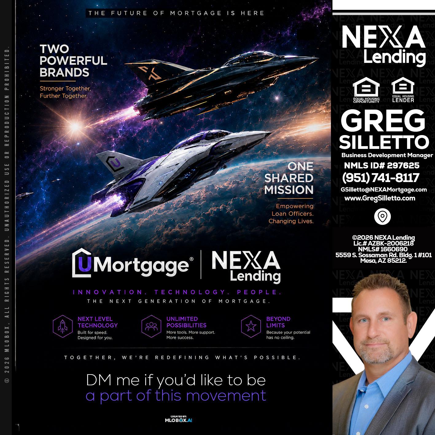 U Mortgage + NEXA lending - Greg Silletto -Business Development Manager
