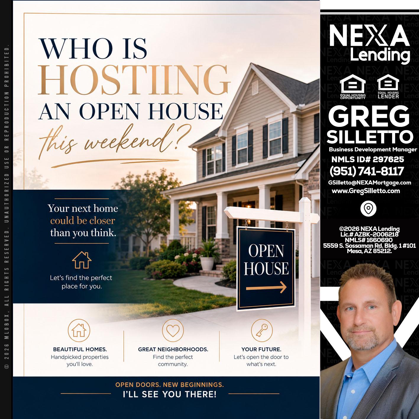 WHOS HOSTING - Greg Silletto -Business Development Manager