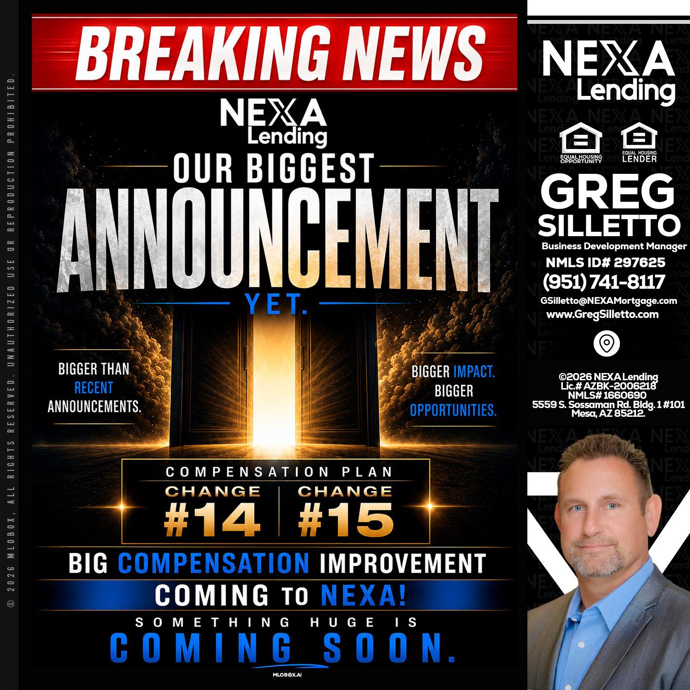 BREAKING NEWS - Greg Silletto -Business Development Manager