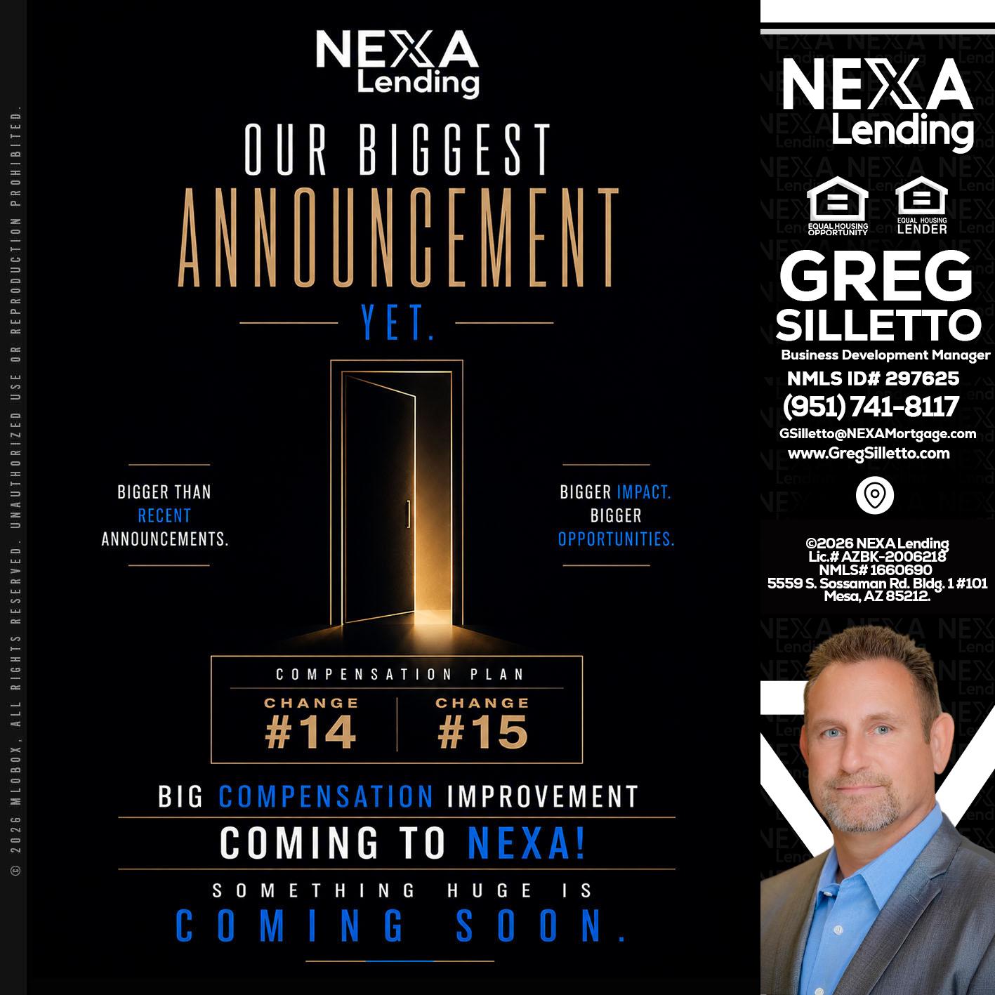 ANNOUNCEMENT - Greg Silletto -Business Development Manager