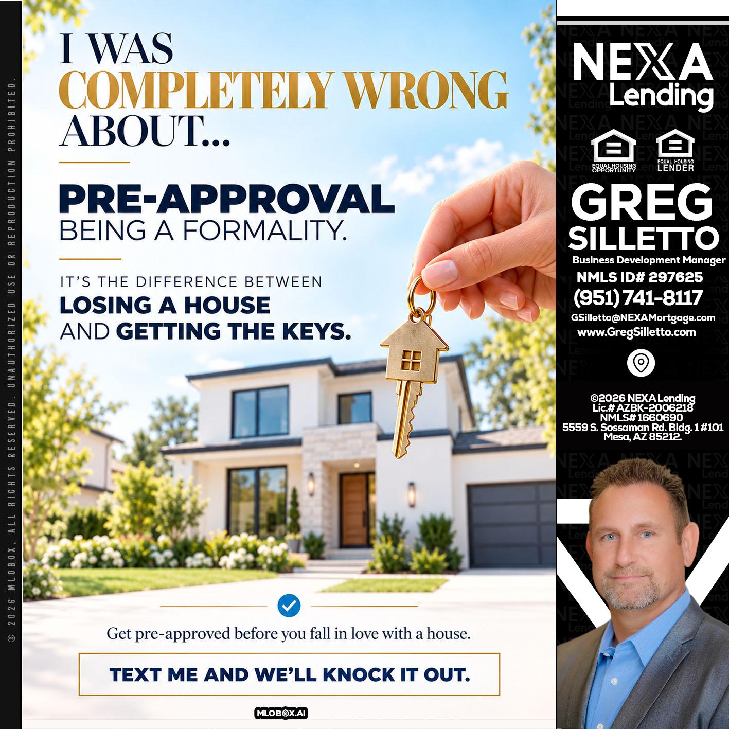 I WAS COMPLETALLY WRONG - Greg Silletto -Business Development Manager